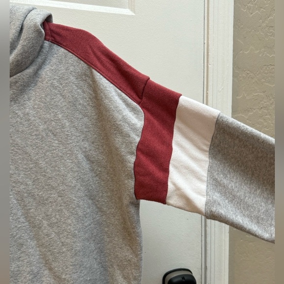 Y2K American Eagle Cropped Hoodie Sweatshirt Colorblock Oversized Soft Comfy 90s - Picture 2 of 11